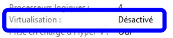 Exemple avec virtualisation désactivée